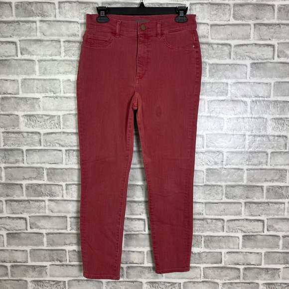 DL1961 Farrow Cropped High Rise Instasulpt Skinny Wine Colored Jeans Womens 29 - Picture 1 of 12